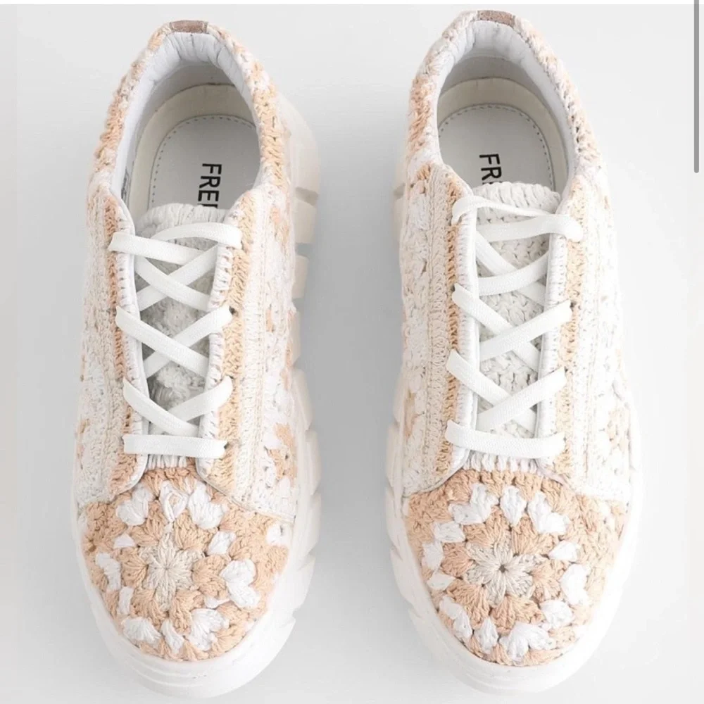 NWT Free People Catch Me If You Can Crochet Sneakers in Cream -Various sizes - Picture 6 of 9